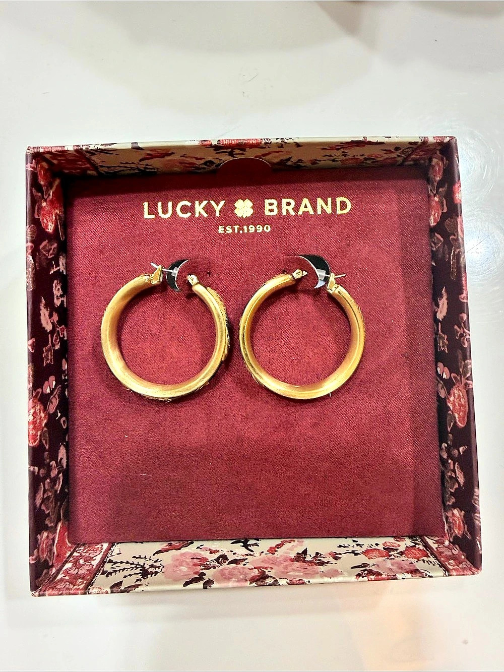 Lucky Brand Gold-Tone Hoop Earrings NWT